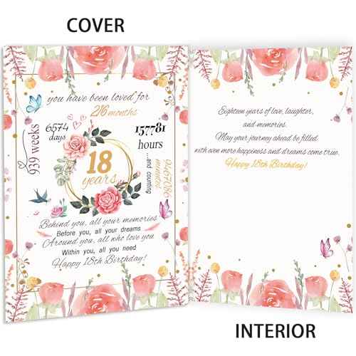 Funny 18th Birthday Card Gifts for Daughter Niece Granddaughter, Happy 18th Birthday Decorations for Girls, Best Gifts for 18 Year Old Sister