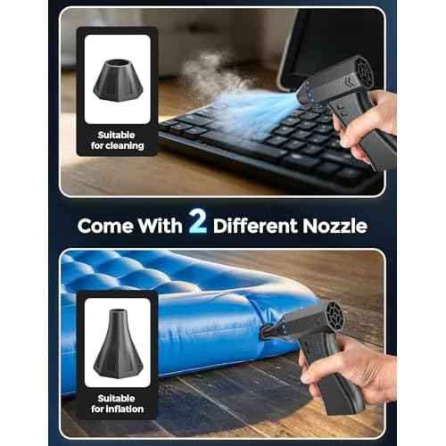 Compressed Air Duster,300000RPM Super Power Air Duster Portable Electric Air Blower,Replace Canned Air,Cordless Duster Cleaning Kit for Computer, Keyboard, Home, Outdoor and Car