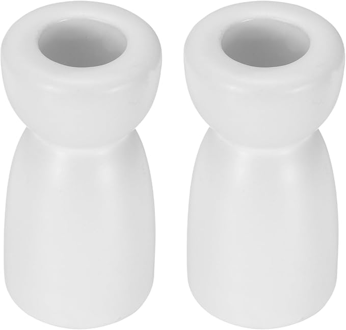 uxcell 2 Pack Candlestick Holder White Ceramic Taper Candle Holder Candle Stand Holders Modern Style Decoration for Centerpiece Tabletops Anniversary