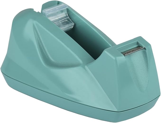 Acrimet Premium Desktop Tape Dispenser, Plastic, Non-Skid Base (Heavy Duty) (Solid Green Color)