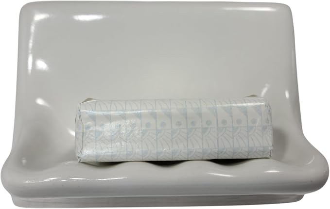 Snow White Ceramic Tile Soap Dish Shower Tray Vintage Mid Century Modern Retro