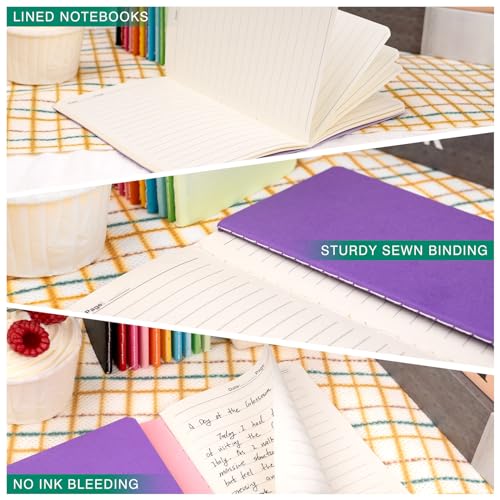 Lzerking Small Lined Notebooks Bulk 60 Packs Mini Journal Pocket Notepads Set Colorful Cover Notebooks Bulk Gifts for Kids 3.5 x 5.5 Inches, 30 Sheets/60 Pages