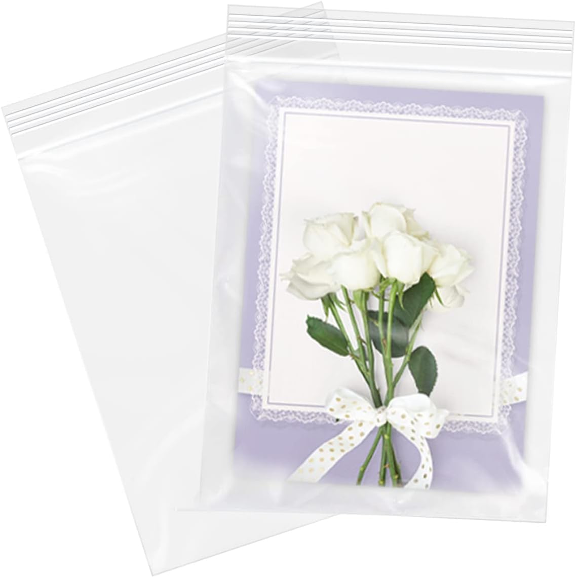 WEPOLY Clear Plastic Reclosable Zip Bags - 6" x 9" (500 Count) | 2 Mil Zipper Bags for Cards, Bakery & More