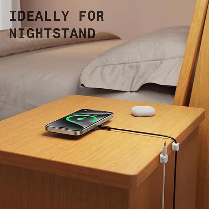 Generic 6 Pack Magnetic Cord Holder, Adhesive Wire Organizer, Under Desk Cable Clip Management, Cord Keeper Organizer for Office Home Desk Wall Nightstand (White)