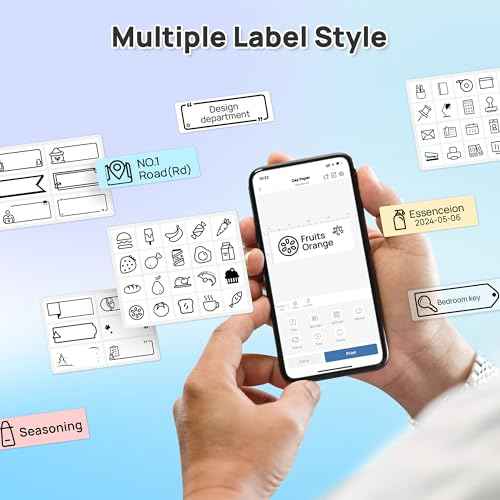 POLONO P31S Label Maker Machine with Tape, Portable Thermal Printer, Portable Bluetooth Label Printer for Organizing Storage Office Home, Sticker Maker Mini Label Maker with Multiple Templates, Blue