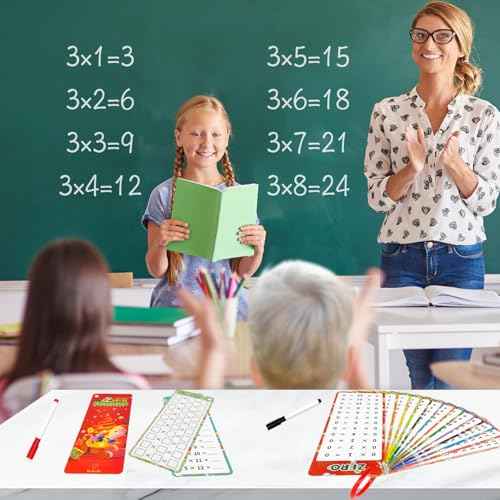 Anemeeoke 0-12 Multiplication Flash Cards, Large Math Table Flashcards, Multiplication Chart, Educational Times Table Flashcards for Classroom for 1st to 3rd Grades
