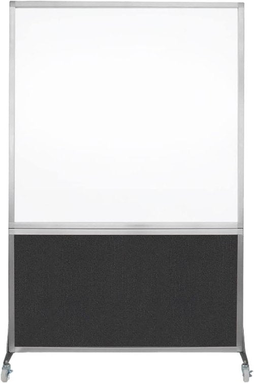 DivideWrite Mobile Whiteboard - Double-Sided Dry Erase Board for Classrooms & Offices | Black Fabric 4' Wide X 6' Tall