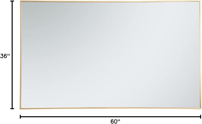 Elegant Decor Eternity 60" x 36" Contemporary Metal Frame Mirror in Black