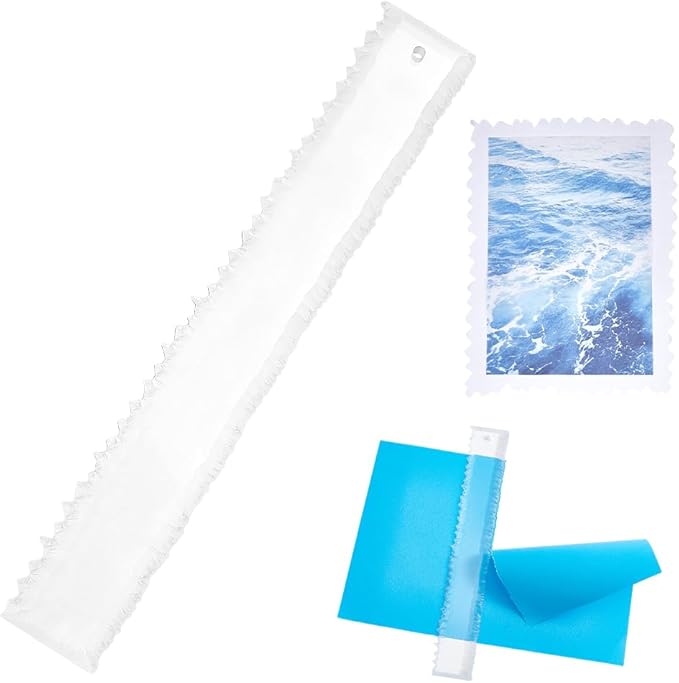 AHANDMAKER 1Pc Tearing Ruler Deckle Edge Tool Acrylic Transparent Paper Crafting Ruler for Scrapbooking Card Making Watercolor Journaling Christmas Birthday Gift Decoration 11.34in