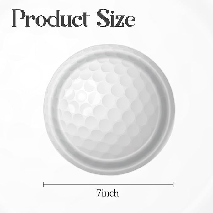 50PCS Golf Ball Party Paper Plates 7 Inch, Disposable Golf Birthday Party Supplies Cake Dessert Plates for Birthday Baby Shower Sports Theme Decorations (Golf Ball)
