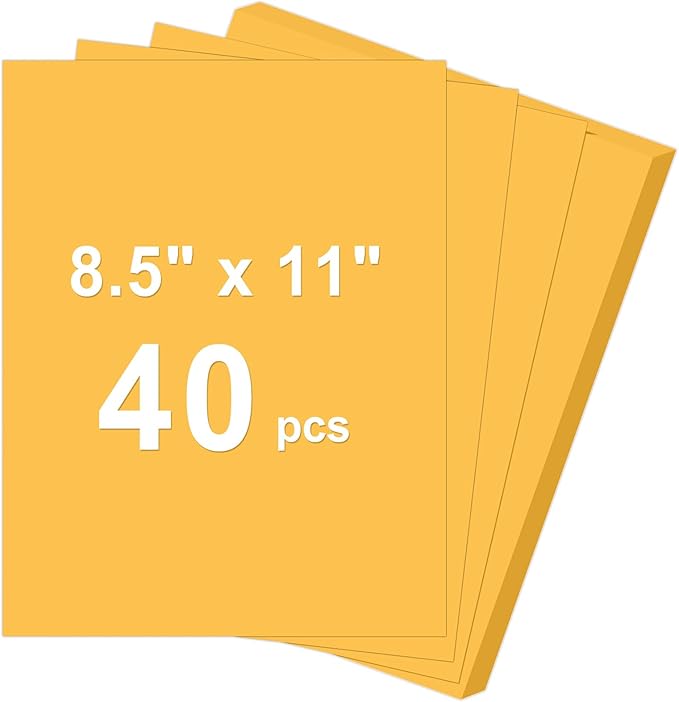 40 Sheets Cardstock 8.5x11, 65lb Orange Yellow Card Stock, Construction Paper, 180gsm Thick Printer Paper for Printing, Painting, Card Making, Kids School Supplies,Party Decorations