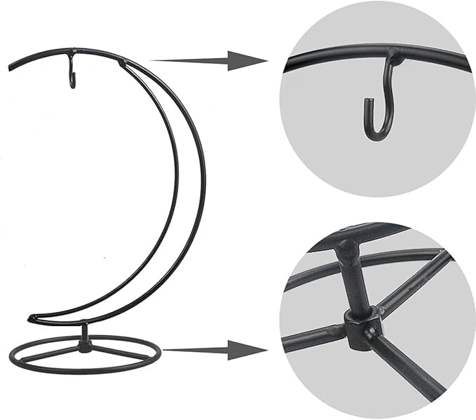 Ornament Display Stand Holder Iron Hanger Air Plant Stand Flower Pot Holder Iron Stand for Hanging Glass Globe Ball ,Christmas Wedding Ornament, Home Office Decor