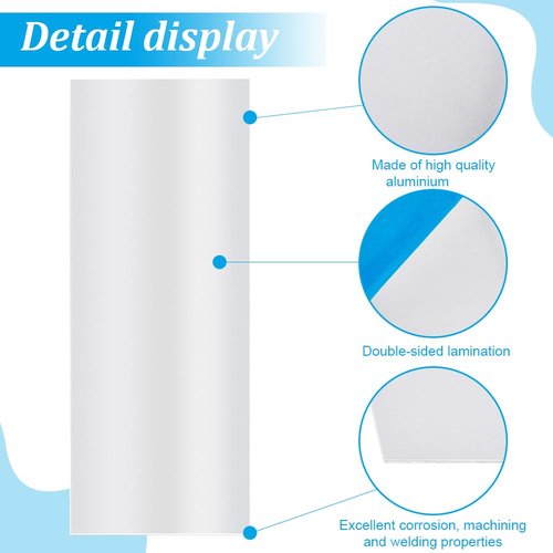 BENECREAT Aluminium Metal Sheet - Heavy Duty 9.8x4 Inch Rectangle Plate | 0.8mm Thick with Protective Film