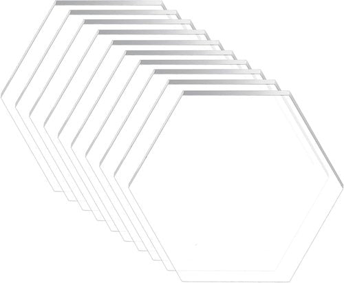 BENECREAT Clear Acrylic Sheets - 24PCS Hexagon 1.9x1.7" for Picture Frame Replacement & DIY Projects, 3mm Thick