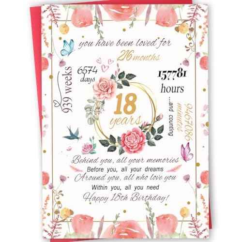 Funny 18th Birthday Card Gifts for Daughter Niece Granddaughter, Happy 18th Birthday Decorations for Girls, Best Gifts for 18 Year Old Sister
