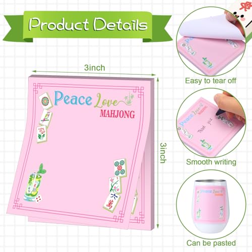 Gueevin 20 Pcs Mahjong Sticky Notes Pads Mah Jong Lovers Gifts for Christmas Birthday Mahjong Party Decorations Supplies(Classic)