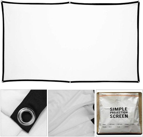 60” x 106” Holographic Rear Projection Screen - Portable & Foldable Anti-Crease Design for Indoor Use