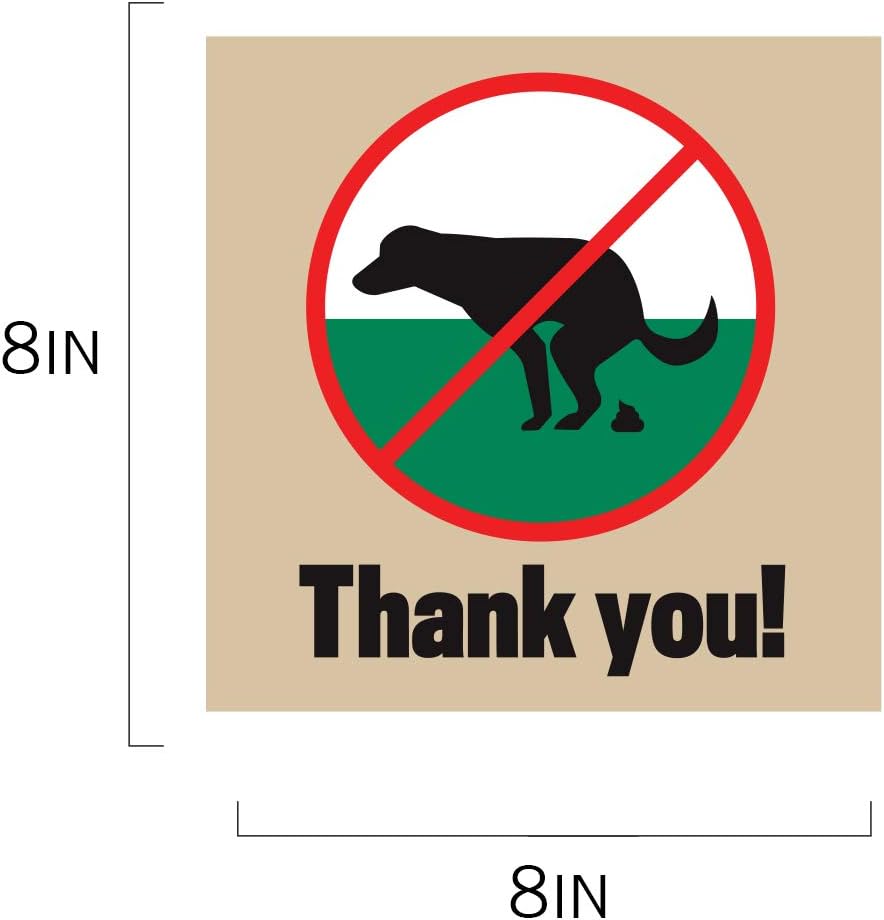 Vispronet No Dog Poop Yard Sign - Double-Sided 8x8 Weather-Resistant Sign with Stake for Parks & Homes