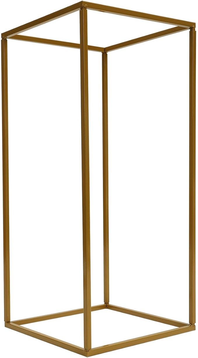 5PC 23.6" Flower Stand for Wedding Metal Cylinder Stands for Party Rectangular Gold Centerpieces Flower Vase Gold Pedestal Columns for Weddings Indoor Outdoor Flower Plant Stand Decoration
