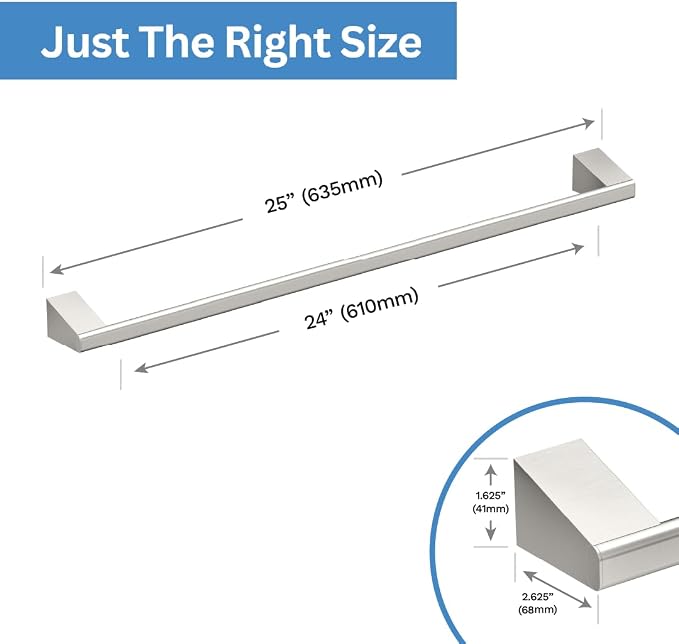 Gatco 5660 A-Line Towel Bar, 24 Inch, Satin Nickel