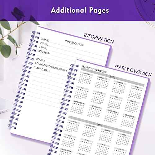 Check Registers for Personal Checkbook, Double Spiral Check Register Book, Budget Planner with Check Register for Personal and Work, 5.8'' x 8.3'' - Purple