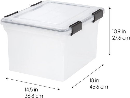 IRIS USA File Box - WeatherPro Organizer for Letter/Legal Documents | Water-Resistant, Durable Lid, 32 Qt.
