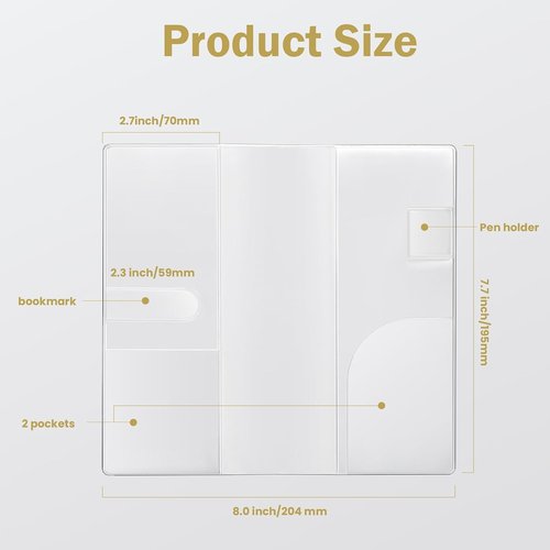 Hobonichi - Clear Cover for Weeks Planner | Protective Plastic Sleeve - 8.0x7.7 Inches, Compatible with April Start & Mega Planners (1-Pack)