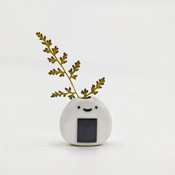 5 PCS Mini Flower Vase, Handmade Ceramic Rice Ball (Japanese Onigiri) Miniature Vases, Charming and Cute Design, Perfect for Dry Flowers - Bulk Bud Vases, Unique and Adorable Japanese Craft