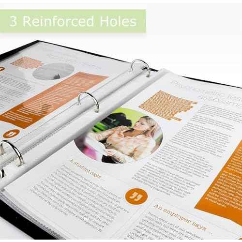 Office Werks 50 Clear Sheet Protectors for 3 Ring Binder, 8.5x11 Inch Page Protectors, Top Loading Paper Protector Sheets with Reinforced Holes, Archival Safe for Documents and Photos