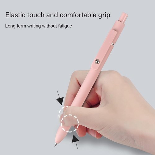 MengRan Gel Ink Pens Set - 0.5mm Fine Point Tip | Quick Drying Ink - Cute Morandi Black Pens (5 Pcs)
