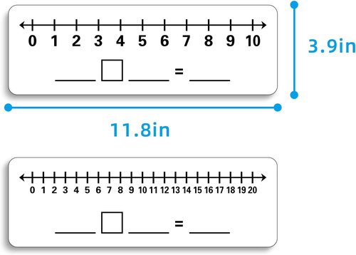 Dry Erase Number Line Board by [Brand Name] - Double-Sided Math Tool for Students | Durable 12 x 4 Inch, 0-10 & 0-20
