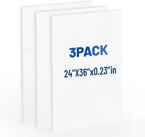 Foam Board 24 x 36 in - Double-Sided White Poster Board | 3 Pack for Crafts, Art, and Displays