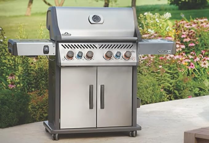 Napoleon Rogue PRO-S 625 Natural Gas Grill with Infrared Side and Rear Burners, Stainless Steel, Durable 7-Burner Outdoor BBQ