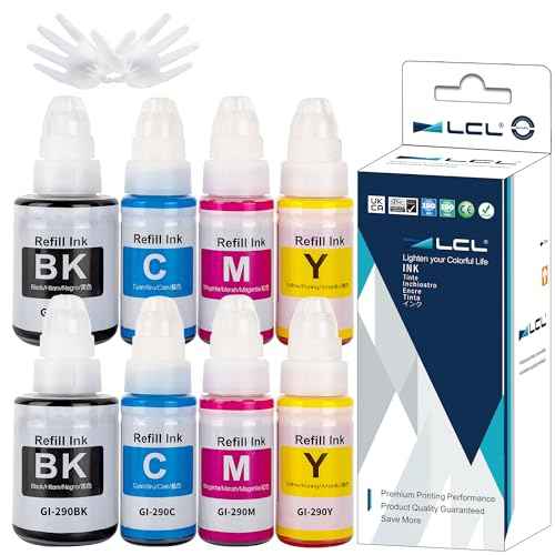LCL GI-290 Ink bottles Replacement for Canon GI 290 GI290 290 Ink Refill Bottles Compatible with Canon Megatank G3200 G4210 G1000 G1100 G1200 G1310 G1400 G1800 G1810 G1900 G2000 G2100 G2200 (2K2C2M2Y)