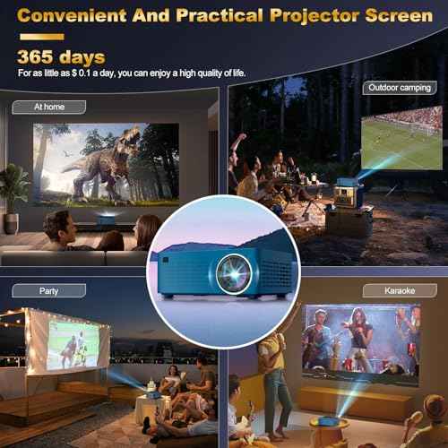 Smart support for 4K projectors,Comes with a mini stand ,Mini Projector with Stereo Speaker,1080P Full HD Portable Projector, Compatible with TV Stick Smartphone/ pc/USB (No Apps)