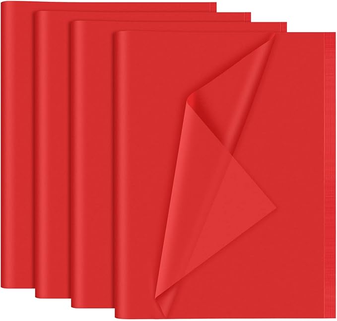 NEBURORA 120 Sheets Red Tissue Paper - 14 x 20 Inches, Christmas Wrapping Paper Bulk for Gift Bags, Packaging, Floral Filler, Crafts, Birthday, Wedding, Valentine's Decor