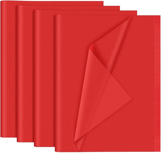 NEBURORA 120 Sheets Red Tissue Paper - 14 x 20 Inches, Christmas Wrapping Paper Bulk for Gift Bags, Packaging, Floral Filler, Crafts, Birthday, Wedding, Valentine's Decor