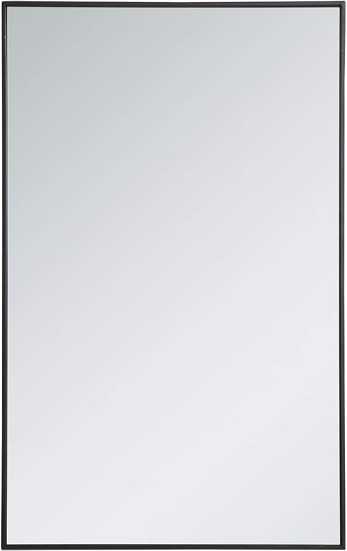 Elegant Decor Eternity 48" x 30" Contemporary Metal Frame Mirror in Black