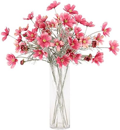 6 Pcs Artificial Calliopsis Flowers Fake Silk Flower Table Kitchen Home Garden Party Wedding Decoration Approx 24'' High Classic Pink No Vase