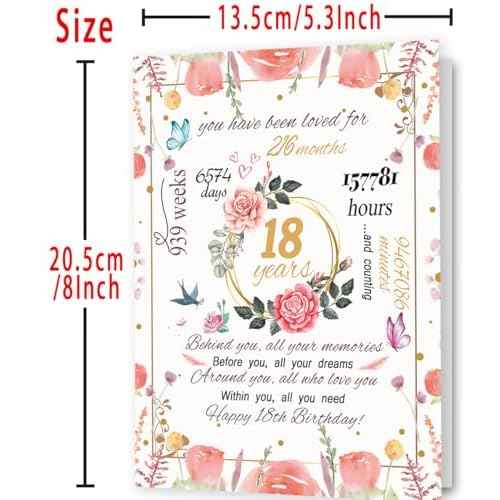 Funny 18th Birthday Card Gifts for Daughter Niece Granddaughter, Happy 18th Birthday Decorations for Girls, Best Gifts for 18 Year Old Sister