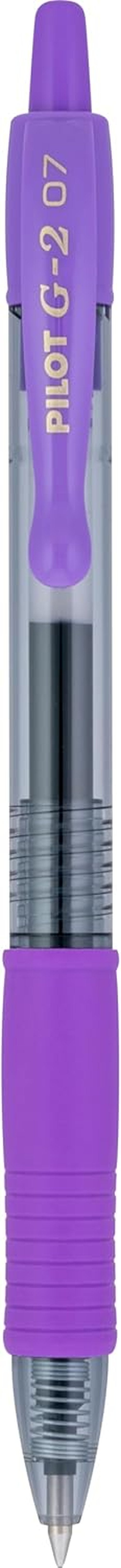 PILOT G2 Premium Gel Pens - Refillable & Retractable, Fine Point, Purple Ink, 12-Pack