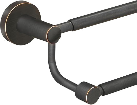 BESy Adjustable 16-26Inches Double Bath Towel Bar for Bathroom SUS304 Stainless Steel Towel Holder, Hotel Style Wall Mount with Screws Hand Towel Bar Towel Rack Rod Hanger, Oil Rubbed Bronze