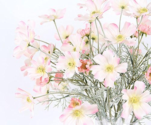6 Pcs Artificial Calliopsis Flowers Fake Silk Flower Table Kitchen Home Garden Party Wedding Decoration Approx 24'' High Watercolor Pink No Vase