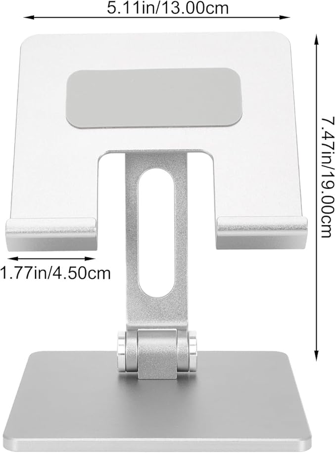 Alipis Aluminum Folding Tablet Stand Adjustable Portable Laptop Holder for Desk and Bed Use Compatible with Ipad and Tablets Silver Gray