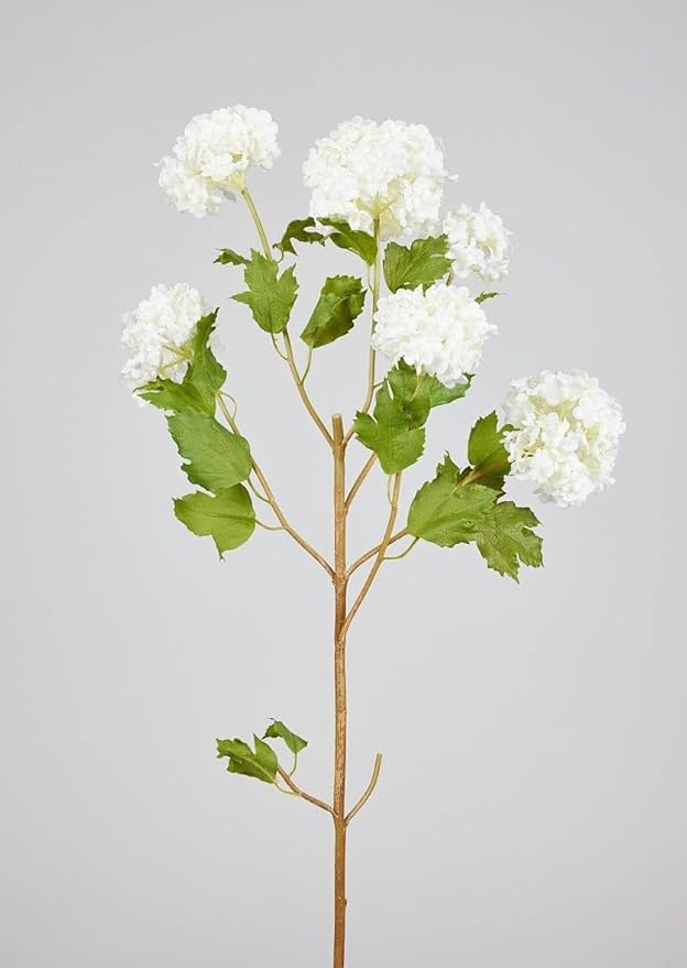 Afloral Faux Snowball Hydrangea in Crisp White - 43.5"