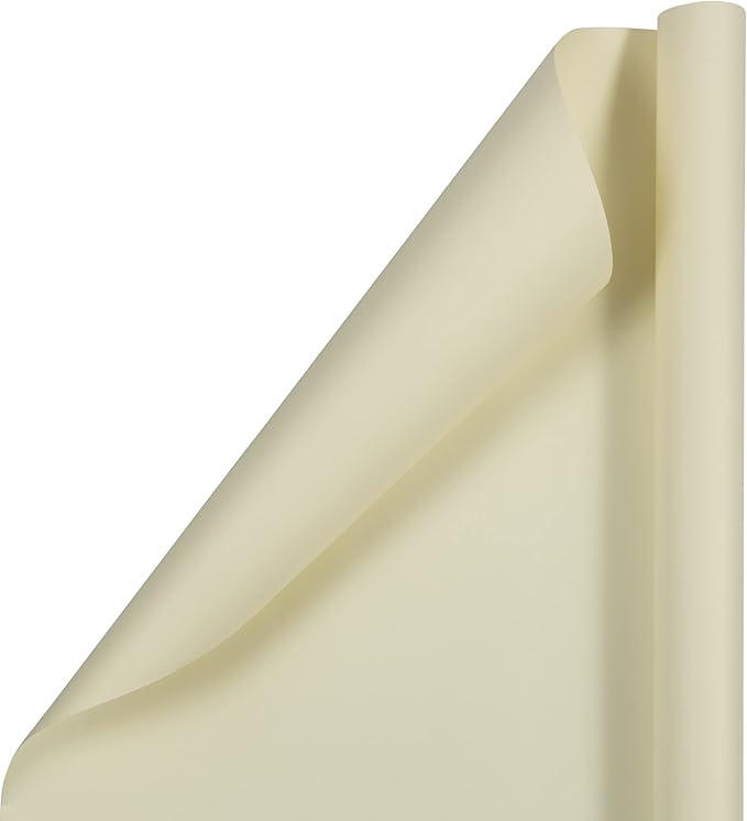 JAM Paper Gift Wrap - Matte Wrapping Paper - 25 Sq Ft (30 in x 10 Ft) - Matte Ivory - Roll Sold Individually