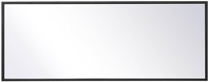 Elegant Decor Monet Home Office Decorative Rectangle Framed Wall Mirror, 14" L x 36" H - Black