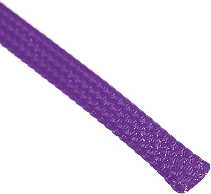 uxcell PET Expandable Sleeving 25ft 1/4" Purple Cable Management Sleeve Cord Organizer for Wrap Protect Cable