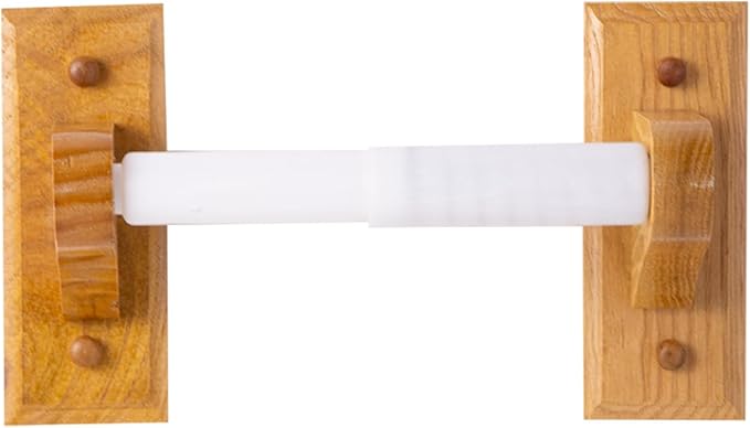 Design House Dalton Toilet Paper Holder, Fits Mega Rolls, Standard Wall Mount, Easy Installation, Wood, Honey Oak, 6.14 in W x 3.62 in H x 5 in L, Item 561209