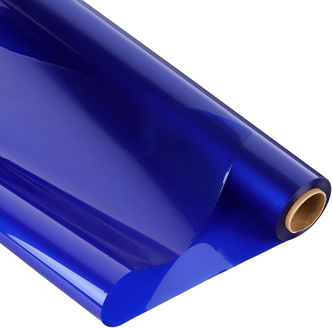 Clear Cellophane Wrap Roll-Royal Blue Gift Wapping Cellophane Paper 34 In Wide X 100 Ft Long, 3 Mil Thick Transparent Clear Cello Paper for Hampers Basket Flower Bouquet Treat DIY Arts Crafts Décor